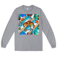 Heather Grey sea animals Long Sleeve Tee - BundleAndBundleShop