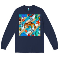 Navy sea animals Long Sleeve Tee - BundleAndBundleShop