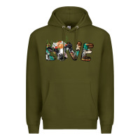 Army Green love with holstein cow Premium Hoodie - BarkalooDesign