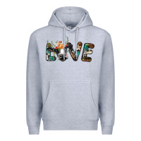 Heather Grey love with holstein cow Premium Hoodie - BarkalooDesign