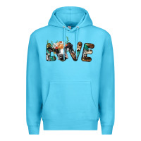 Ocean Blue love with holstein cow Premium Hoodie - BarkalooDesign
