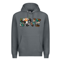 Rock love with holstein cow Premium Hoodie - BarkalooDesign