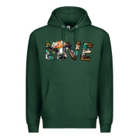 Sports Green love with holstein cow Premium Hoodie - BarkalooDesign