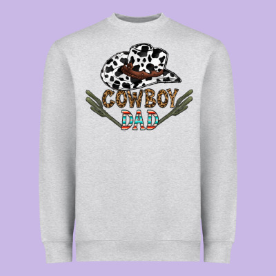 Cowboy Dad Heavyweight Sweatshirt Designed By Cowhidedigitalart