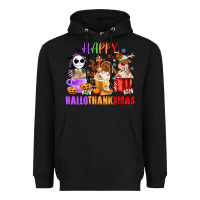 Black happy hallothanksmas Heavyweight Hoodie - MaliasSmallBusiness