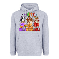 Heather Grey happy hallothanksmas Heavyweight Hoodie - MaliasSmallBusiness