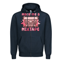 Navy make me a mixtape Zipper Hoodie - MaliasSmallBusiness