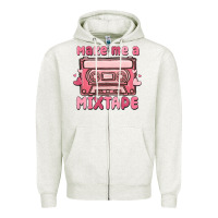 Oatmeal Heather make me a mixtape Zipper Hoodie - MaliasSmallBusiness