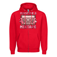 Red make me a mixtape Zipper Hoodie - MaliasSmallBusiness