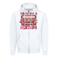 White make me a mixtape Zipper Hoodie - MaliasSmallBusiness