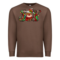 Chestnut joy christmas deer Premium Sweatshirt - MaliasSmallBusiness