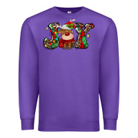 Purple joy christmas deer Premium Sweatshirt - MaliasSmallBusiness