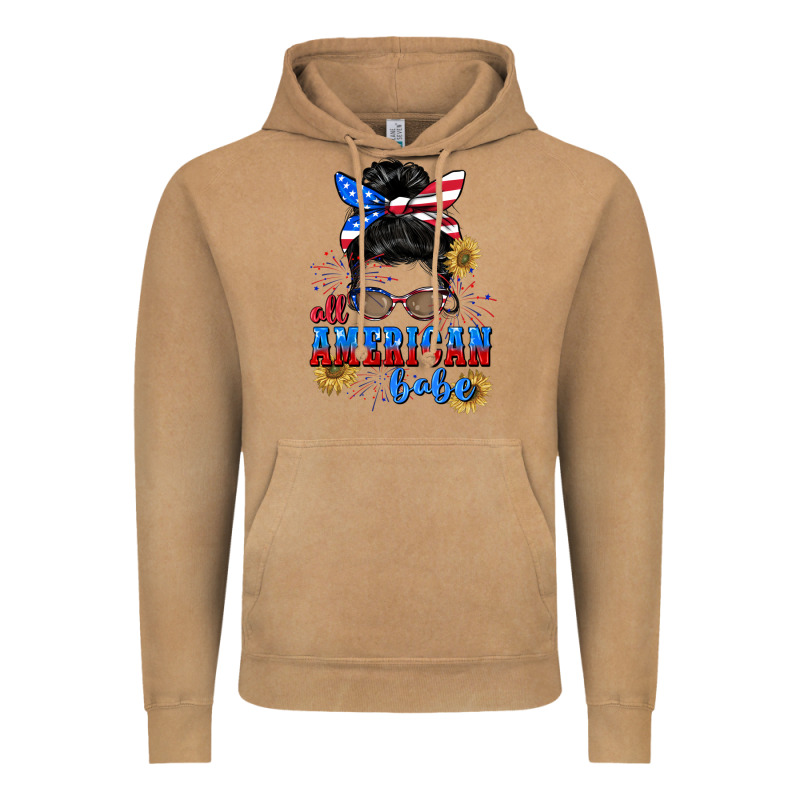 All American Babe 4th Of July Vintage Hoodie by CowGirlArtShop | Teevron