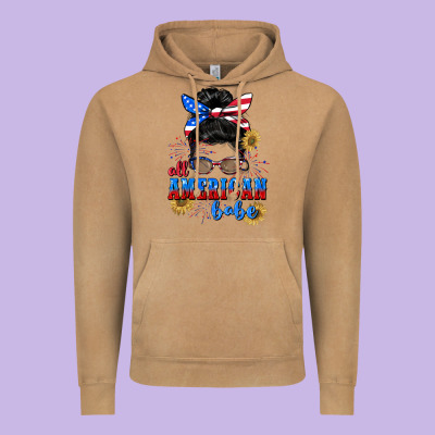 All American Babe 4th Of July Vintage Hoodie Designed By Cowgirlartshop