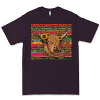 Plum serape leopard turquoise sunflowers cow Premium Tee - RanaPortraitStore