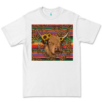 White serape leopard turquoise sunflowers cow Premium Tee - RanaPortraitStore