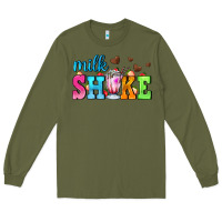 Army Green milk shake with chocolate heart Long Sleeve Tee - AdoDesignShop