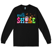 Black milk shake with chocolate heart Long Sleeve Tee - AdoDesignShop