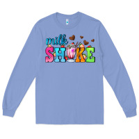 Colony Blue milk shake with chocolate heart Long Sleeve Tee - AdoDesignShop