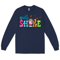 Navy milk shake with chocolate heart Long Sleeve Tee - AdoDesignShop