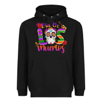 Black dia de los muertos Heavyweight Hoodie - MaliasSmallBusiness