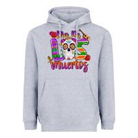 Heather Grey dia de los muertos Heavyweight Hoodie - MaliasSmallBusiness