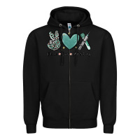 Black peace love phlebotomy Zipper Hoodie - MaliasSmallBusiness