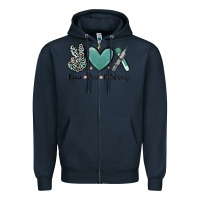 Navy peace love phlebotomy Zipper Hoodie - MaliasSmallBusiness