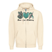 Sandshell peace love phlebotomy Zipper Hoodie - MaliasSmallBusiness