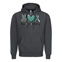Smoke peace love phlebotomy Zipper Hoodie - MaliasSmallBusiness