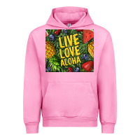 Fuchsia Pink live love aloha Urban Hoodie - TumblerDesignByShophia