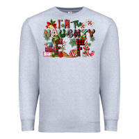 Heather Grey im the naughty elf Premium Sweatshirt - MaliasSmallBusiness