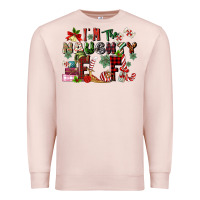 Pale Pink im the naughty elf Premium Sweatshirt - MaliasSmallBusiness
