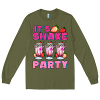 Army Green its shake party with milkshake Long Sleeve Tee - AdoDesignShop