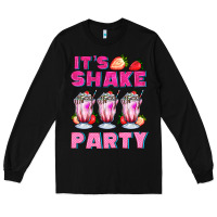 Black its shake party with milkshake Long Sleeve Tee - AdoDesignShop