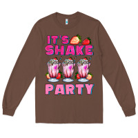 Chestnut its shake party with milkshake Long Sleeve Tee - AdoDesignShop