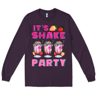 Plum its shake party with milkshake Long Sleeve Tee - AdoDesignShop