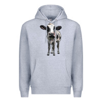 Heather Grey holstein cow Premium Hoodie - BarkalooDesign