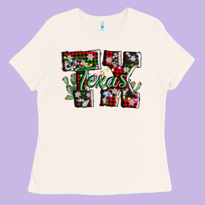 Texas Tx Christmas Ladies Tee Designed By Adodesignshop