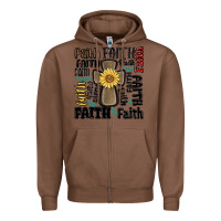 Chestnut faith cross Zipper Hoodie - MaliasSmallBusiness
