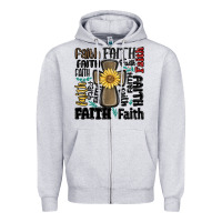 Heather Grey faith cross Zipper Hoodie - MaliasSmallBusiness