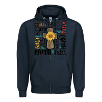 Navy faith cross Zipper Hoodie - MaliasSmallBusiness