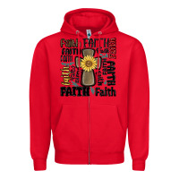 Red faith cross Zipper Hoodie - MaliasSmallBusiness