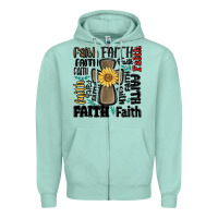 Seafoam faith cross Zipper Hoodie - MaliasSmallBusiness