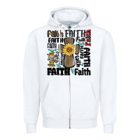 White faith cross Zipper Hoodie - MaliasSmallBusiness