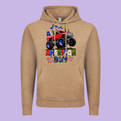 All American Boy 4th July Vintage Hoodie Designed By Cowgirlartshop