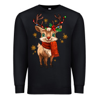 Black reindeer in christmas Premium Sweatshirt - MaliasSmallBusiness
