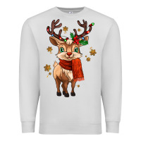 Dove Grey reindeer in christmas Premium Sweatshirt - MaliasSmallBusiness