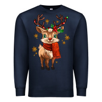 Navy reindeer in christmas Premium Sweatshirt - MaliasSmallBusiness