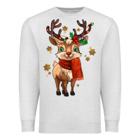 Oatmeal Heather reindeer in christmas Premium Sweatshirt - MaliasSmallBusiness